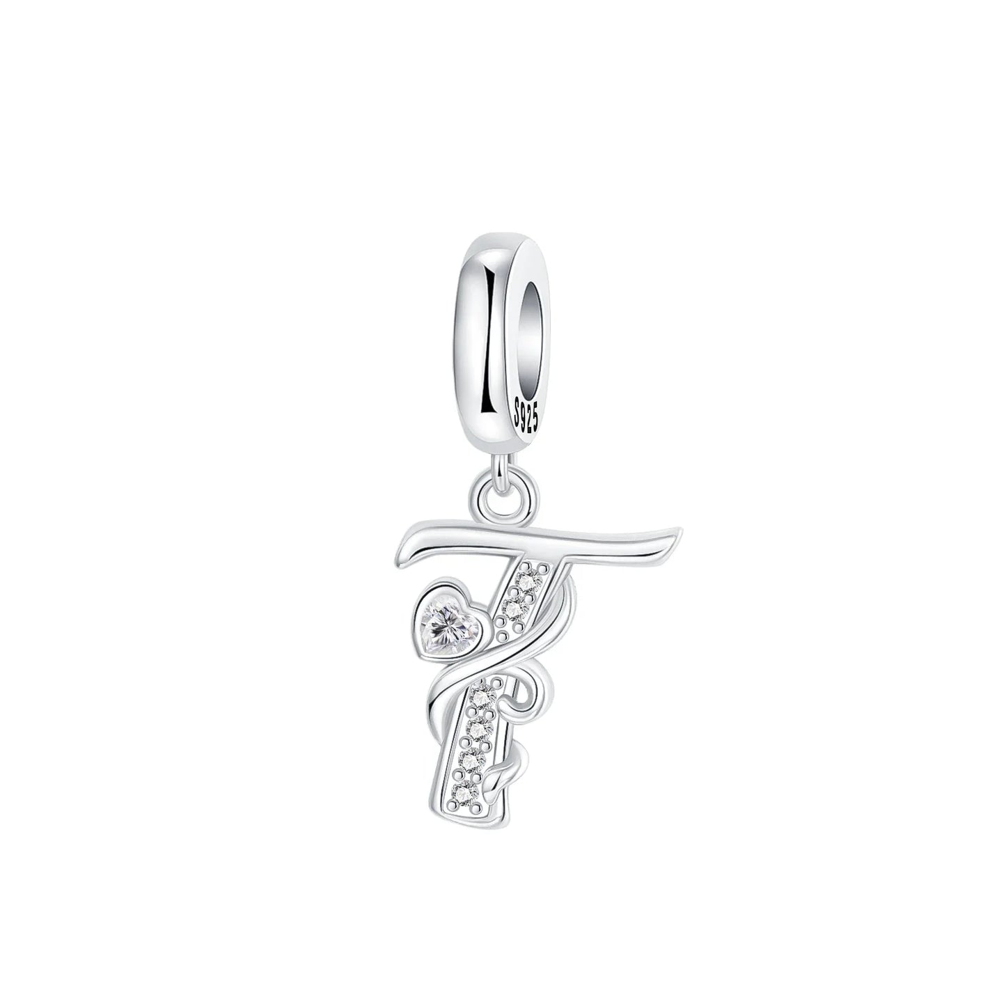 925 Sterling Silver Full series of A-Z letters pendant Charms For Original  Bracelet Charm Necklace Diy Female Jewelry