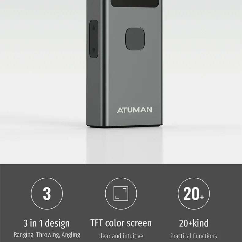 DUKA ATuMan Mini Laser Rangefinder LS6 40m Distance Angle Meter Measuring Tools Portable Rechargeable with Laser Line Marker