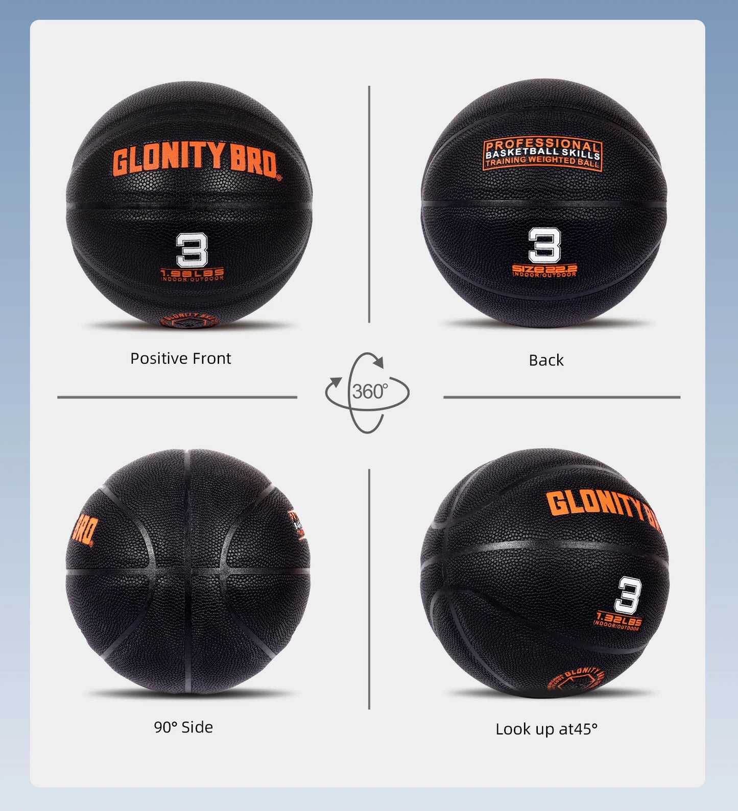 Trainer Small Heavy Ball Size 3 Basketball Ball For Indoor & Outdoor – Improve Dribbling, Passing, Handling & Rebounding Skills