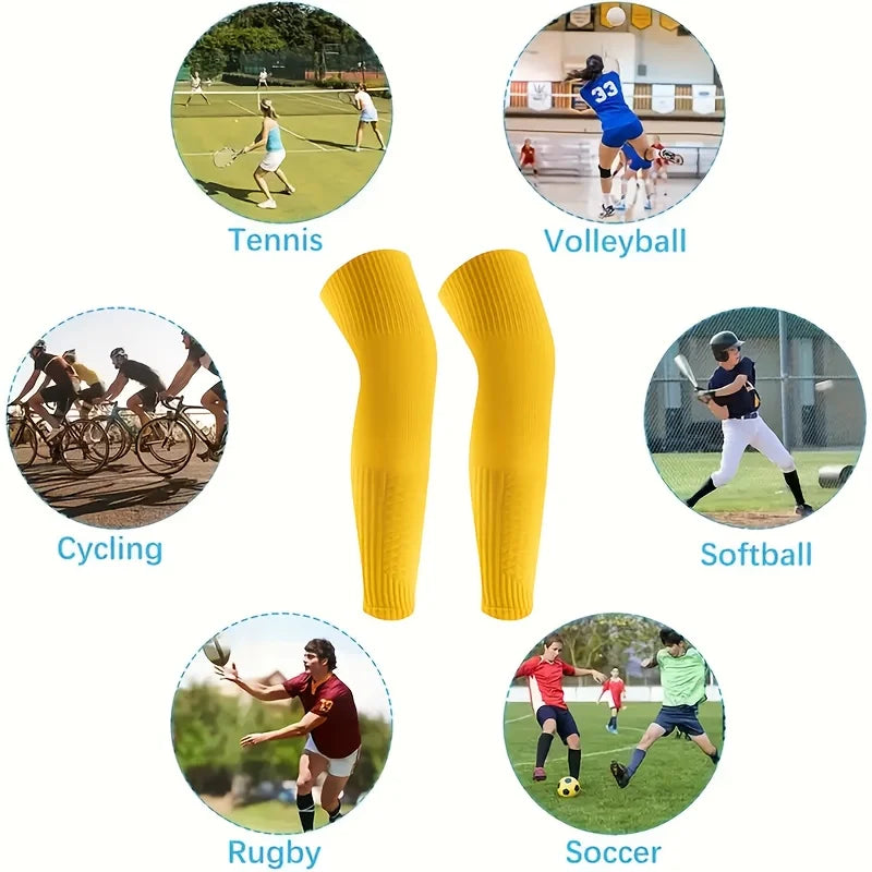 Football protective socks over knees, men's basketball pressure leg covers, knitted breathable, non-foot pressure fixed socks