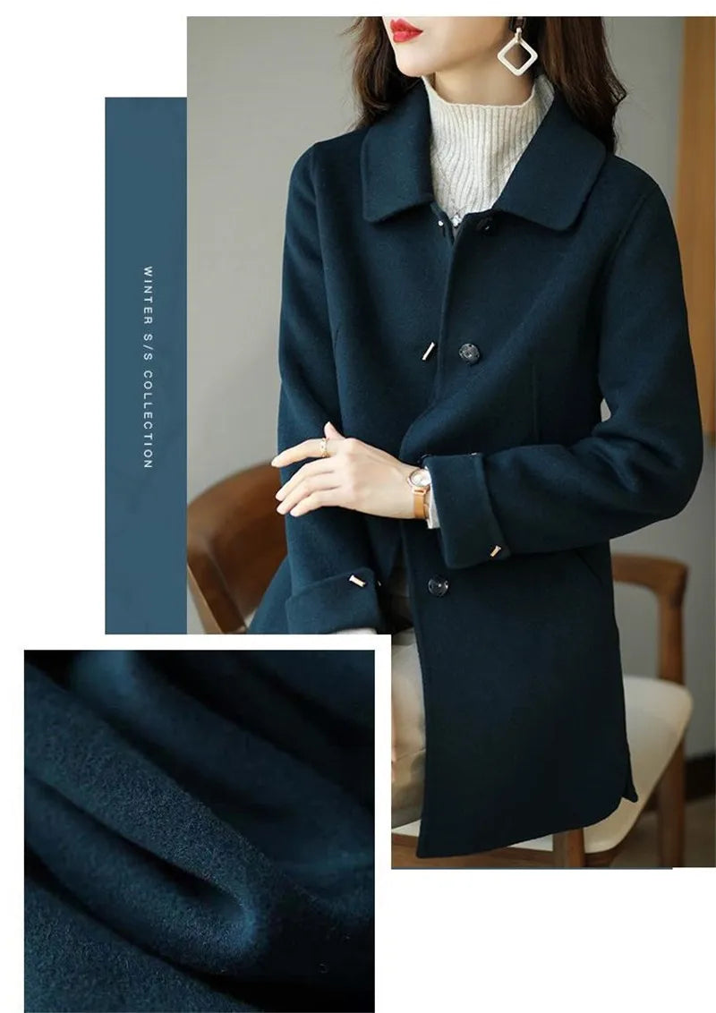 Woolen Coat New Women's Fashion Coat Autumn Winter 2025 Small Casual Woolen Jacket Slim Versatile Ladies High-grade Overcoat Top