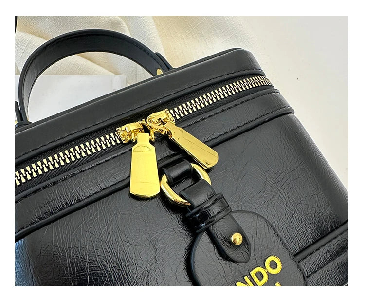Women Fashion Tote Bucket Bags Solid Clor PU Leather Delicate Small Square Pack 2024 Trendy Female Crossbody Bag