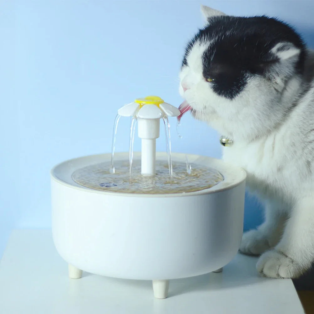 1L USB Pet Water Fountain with Pump & Filter Anti-Dry Burning Cat Water Dispenser Auto Recirculating Pet Water Flow Drinker