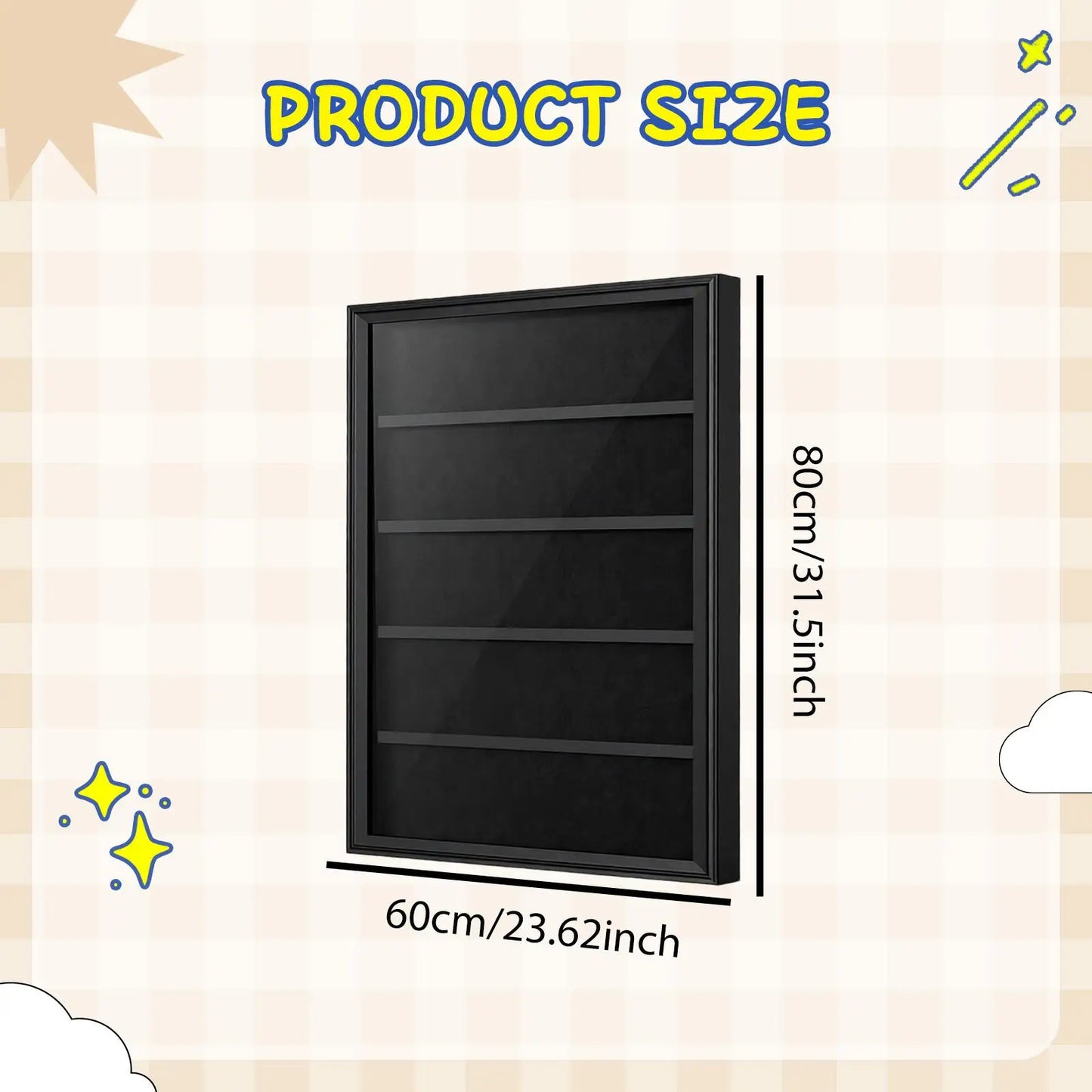 Baseball Card Display Case Display Frame Wall Cabinet Wooden Lockable with Acrylic Front for Hockey Collection