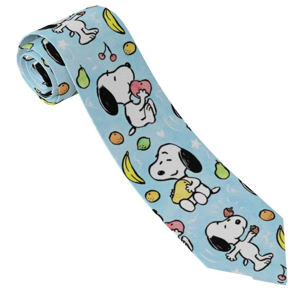 Snoopys & Woodstock Smile Giggle Laugh Neckties Silk 8 cm Neck Tie for Mens Shirt Accessories Cravat Wedding Accessories Office