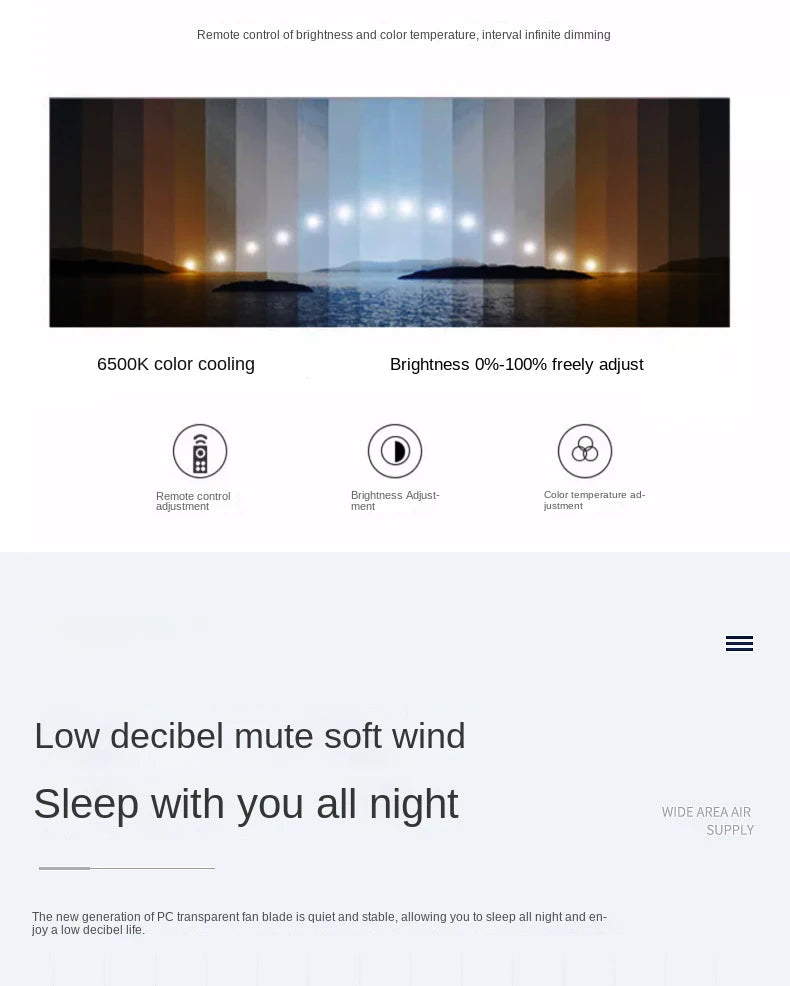 30w 3In1 Ceiling Fan With Lighting Lamp electric fan E27 Converter Base With Remote Control For Bedroom Living Silent AC85V-265V