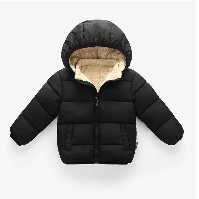 Winter Baby Kids Jacket For Girls Coats Lamb Wool Plus Velvet Thick Coats Toddler Children Outwear 1-6 Year Boys Cotton Jackets