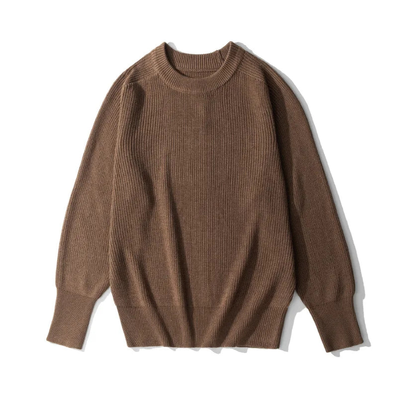 OKONKWO-Shoulder Sleeve Hooded Wool Sweater Warm Thick Solid Color Long Sleeve Knitted Thread Clothes Winter Outdoor Woolly Tops