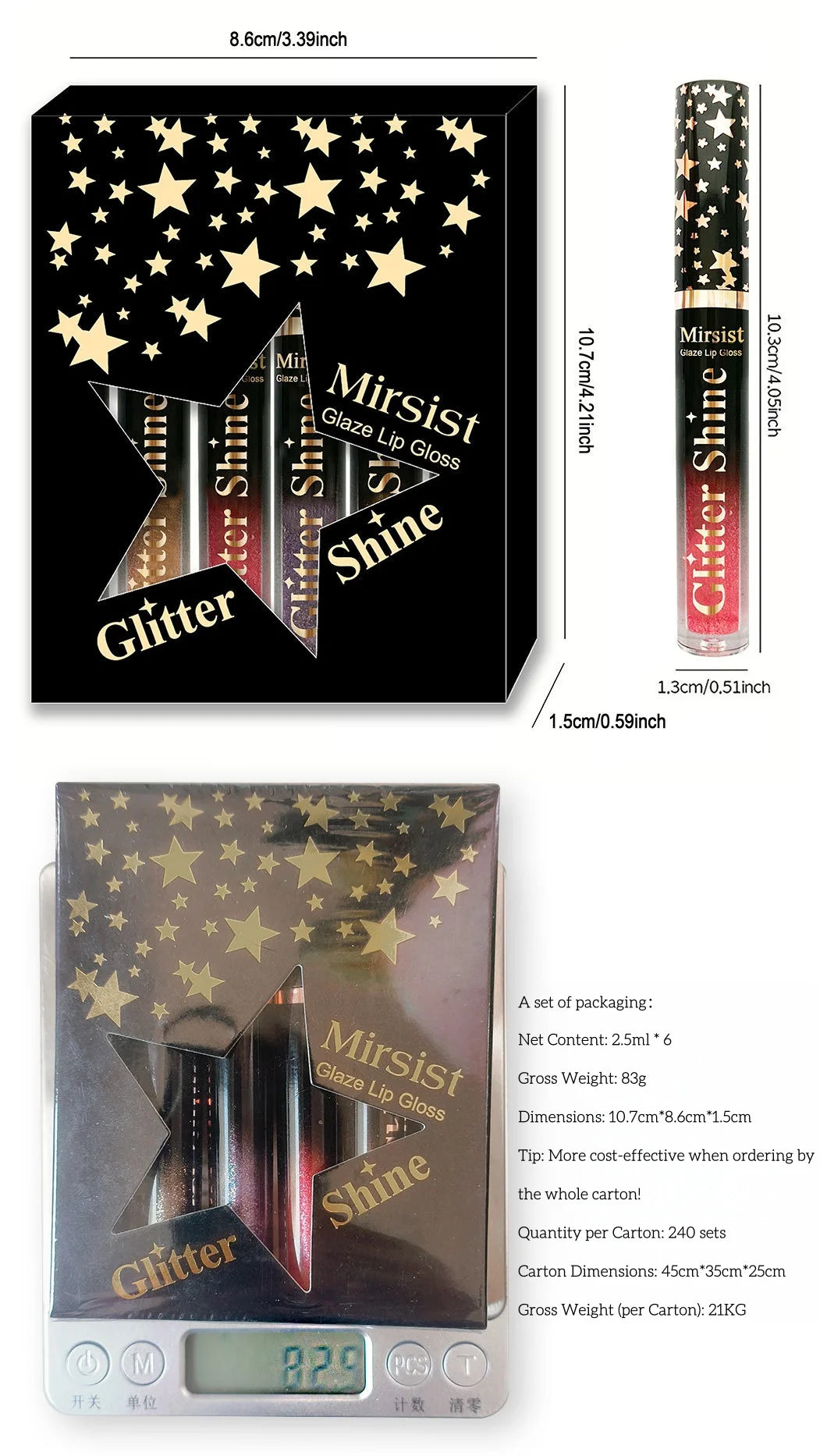 6pc Moisturizing Pearl Lip Glaze Set Watery Hydration Lip Gloss Transfer Resistant Long Lasting Vivid Color Liquid Lipstick