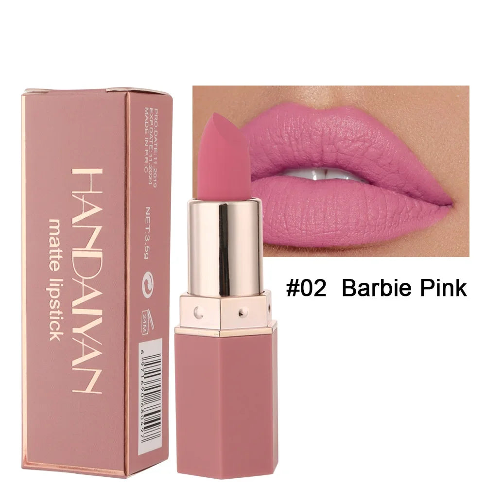 Long Lasting Velvet Matte Lipstick Waterproof Non-stick Cup Lip Sticks Sexy Nude Brown Red Pink Lipsticks Women Makeup Cosmetics