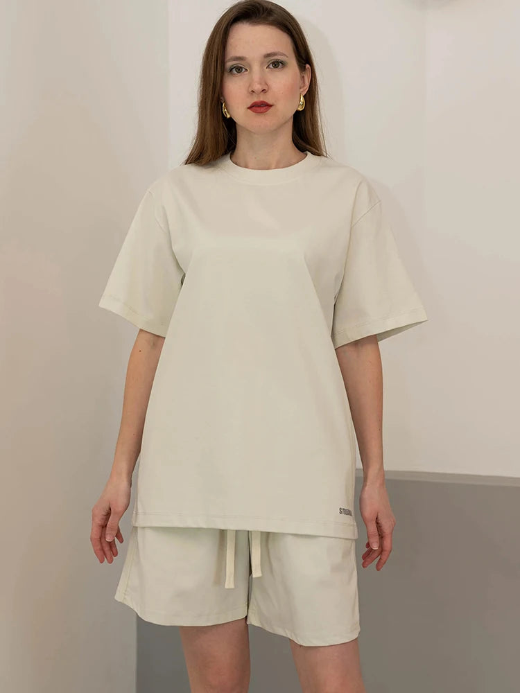 Summer Women T Shirts Oversized Cotton White Short Sleeve Baggy Tops For woman Summer Plain Loose Pink Tshirt Oversize Blue