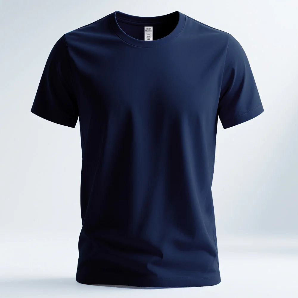 100% Pure Cotton Mens Tee Shirts High Qualty Man Round Neck Base T Shirts Summer Breathable Tops Oversized Unisex Basic T-shirt