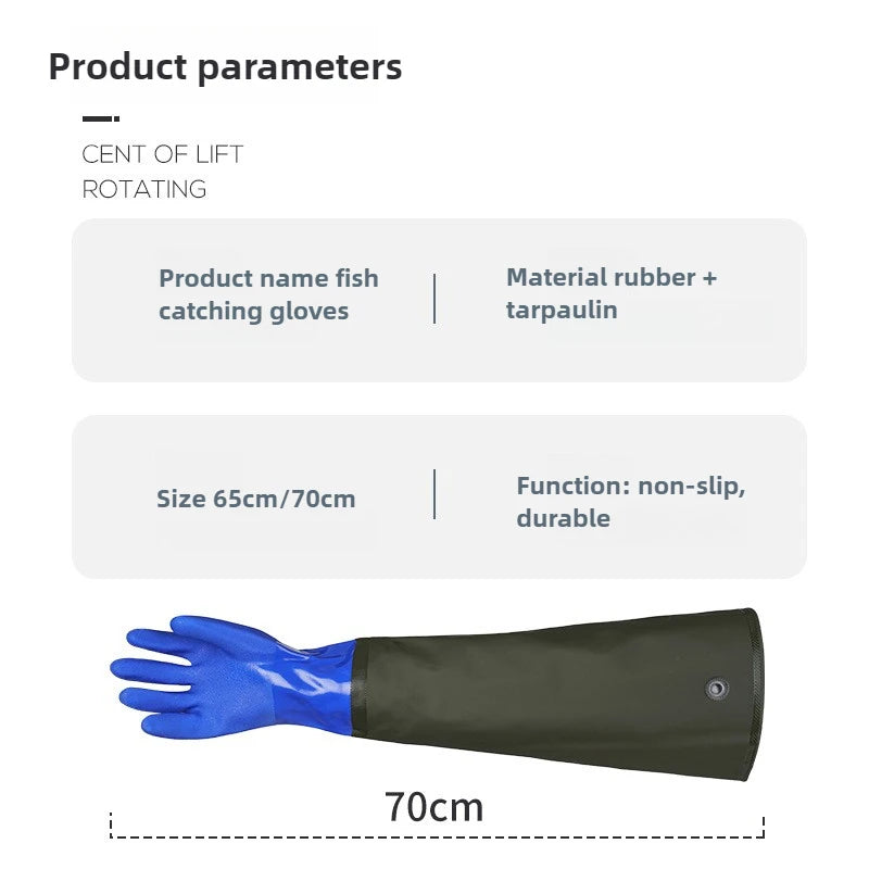 Warm fishing gloves, dishwashing, car washing, lengthened, non-slip, wear-resistant, waterproof, labor protection gloves