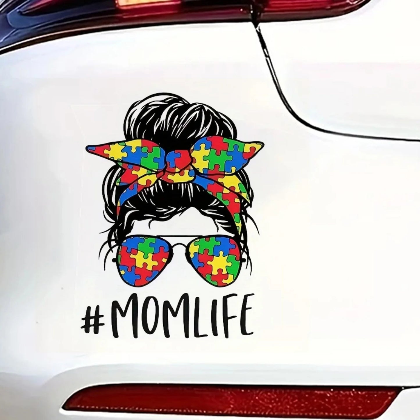 9x12cm Autism Mom Car Sticker, Fun Waterproof Sticker for Cars, Trucks, Motorcycles, Walls, Windows, PVC Material