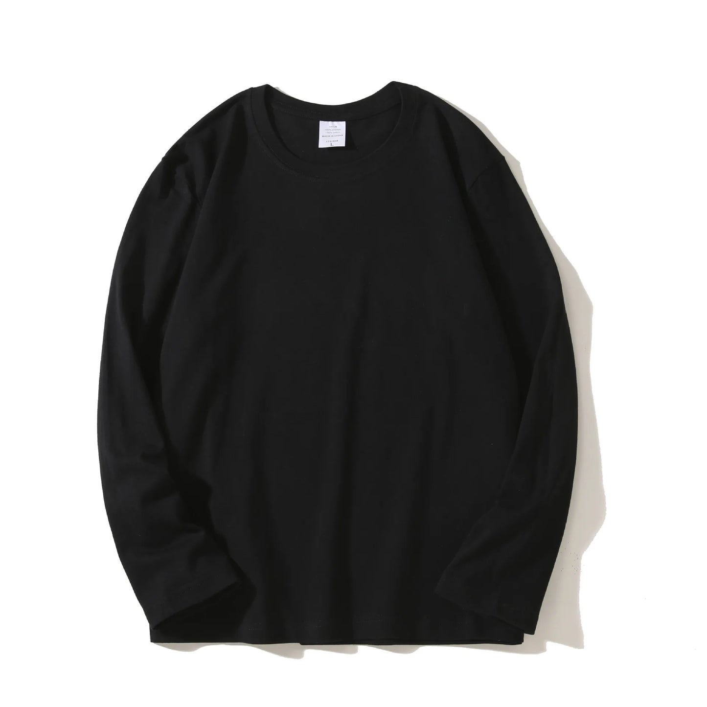 Cotton 100% Long-sleeved Men's T Shirt MRMT 2025 Brand New Round-collar Solid-color Men T-shirt for Male Tshirt Man Tops Tees