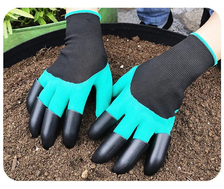 With Claws Gardening Gloves Stab Resistant Waterproof Wear-resistant Grass Pulling Soil Digging Security Protection Garden Glove