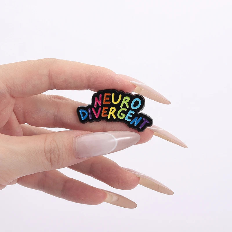 Autism Awareness ADHD Mental Health Enamel Pin Rainbow Neurodivergent Brooch Lapel Backpack Badge Jewelry Gift for Friends