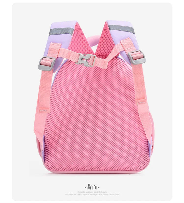 New Large-capacity Backpack Children Kindergarten Backpack Boys Girls Kids Load-reducing Color-blocking Double-shoulder Bag