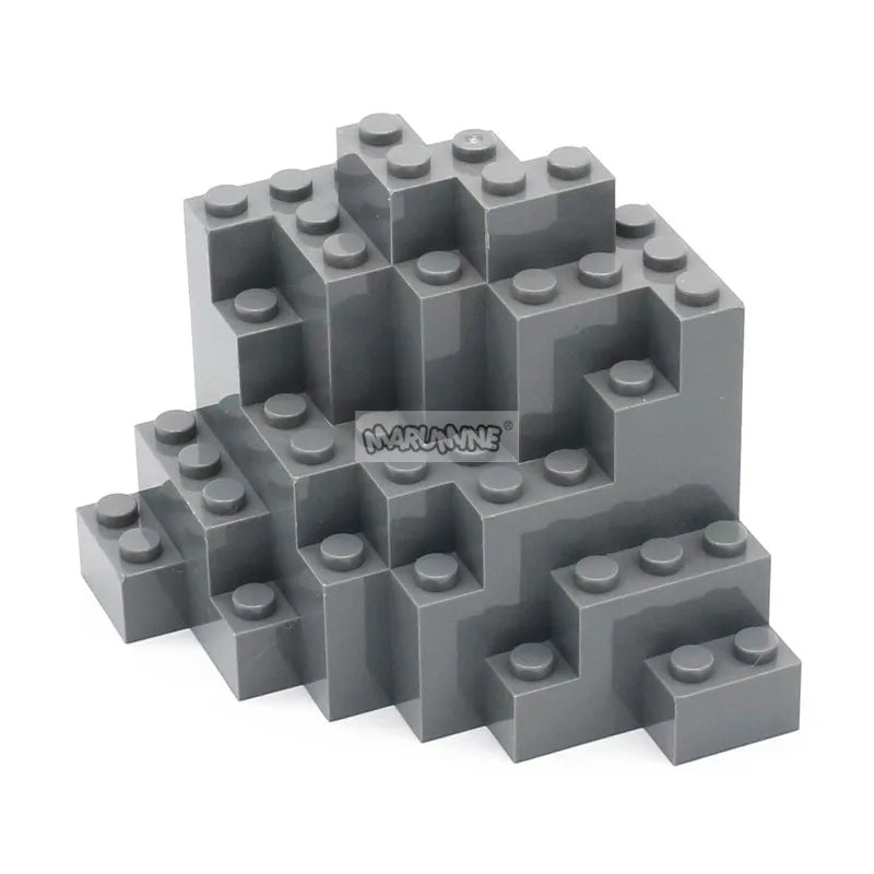 Marumine Rock Panel Rectangular 8x8x6 Medium Symmetric MOC Bricks 10PCS 23996 Mountain Building Blocks Bulk Parts Accessories