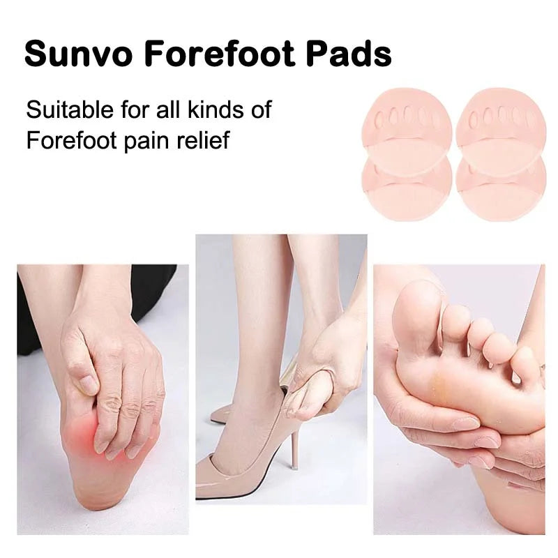 Forefoot Pads for Women High Heel Anti-slip Metatarsal Half Insoles Five Toe Breathable Pain Relief Inserts Feet Care Cushions