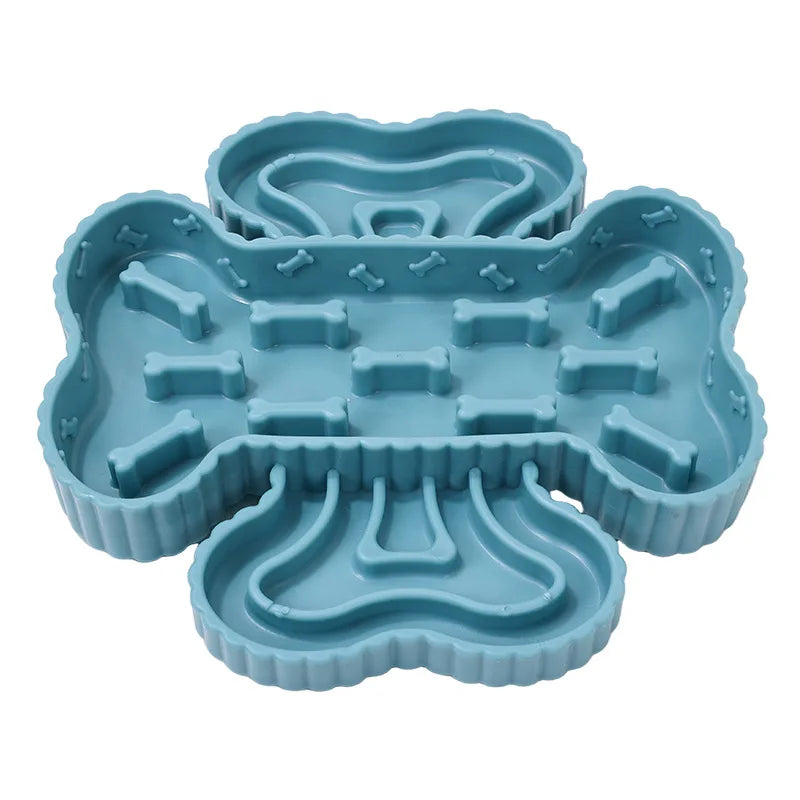 Portable TPR Dog Food Bowl Training Slow Feeder Dogs Bowl Dry Wet Separation Pet Bowls Licking Bottom Suction Cup Pets Supplies