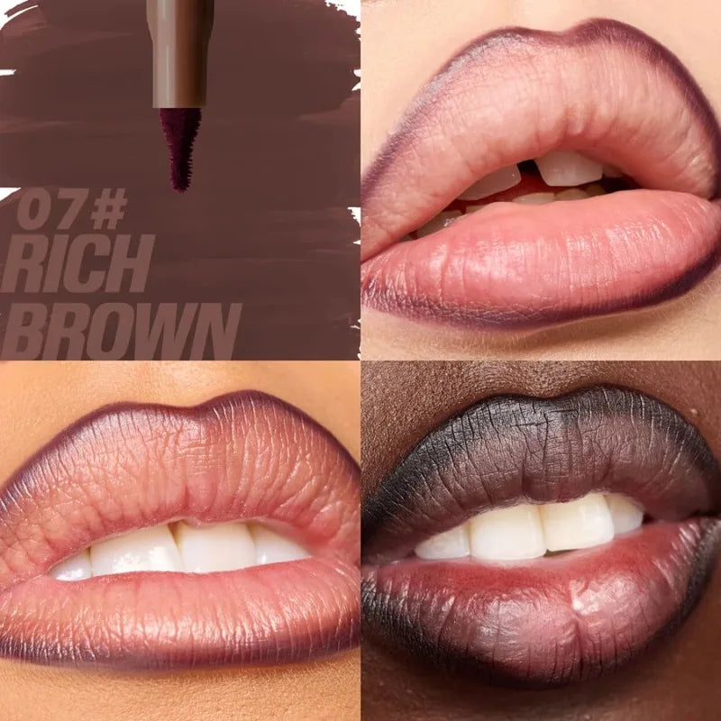 Matte Velvet Lipliner Pencil Red Nude Contour Tint Lipstick Waterproof Lasting Non-stick Cup Moisturising Lip Contour Pen Makeup