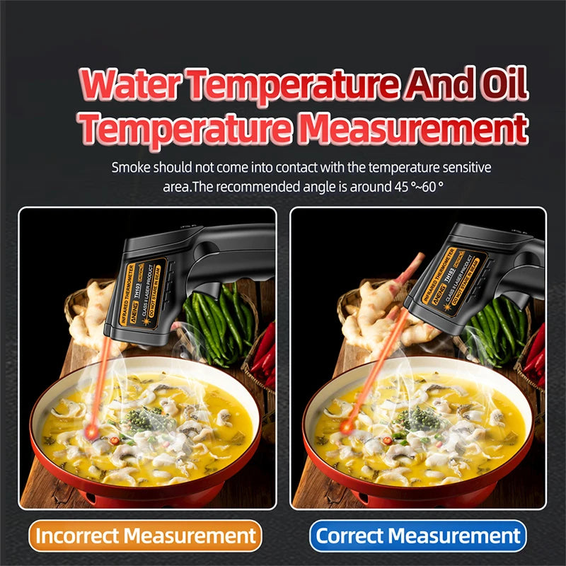 Infrared Thermometer Laser Temperature Gun -20℃~380℃  -4℉~716℉ Digital Ir Thermometer Temp Gun Heat Gun For Barbecue Cooking