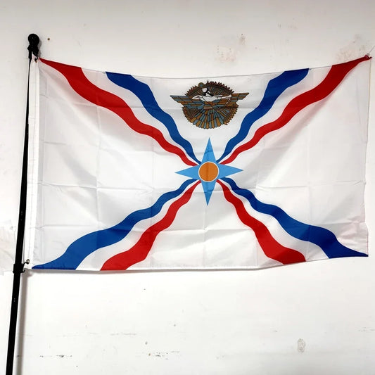 Islamic flag of the Assyria of Aramean-Syriac, chalk, 90x150cm, polyester hanging for indoor and outdoor decoration