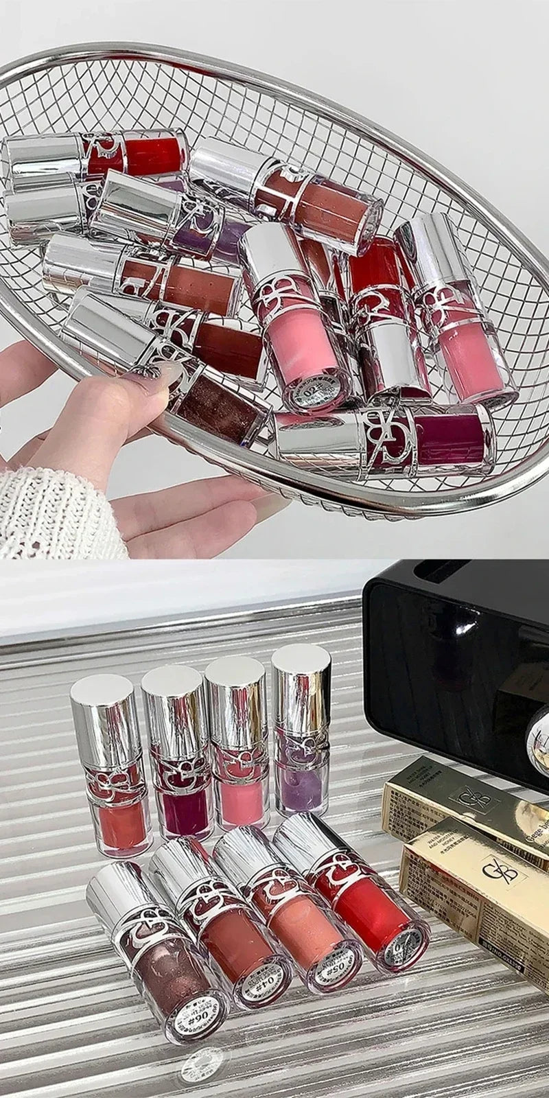 Transparent Moisturizing Lip Gloss Hydrating Drying Lips Mirror Lipstick Makeup Crystal Lip Oil Mirror Lip Glaze Tinted Plumper