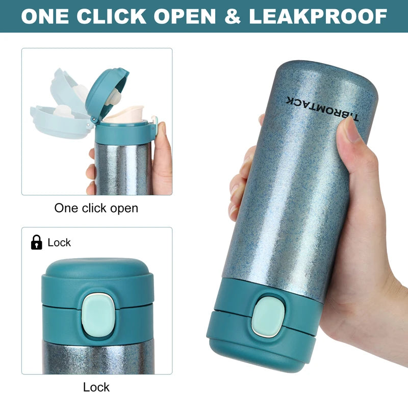 Titanium Insulated Water Bottle with Flip Lid and Double Vacuum, Bpa Free, Keep Cold and Hot Drinks, 12 Hours