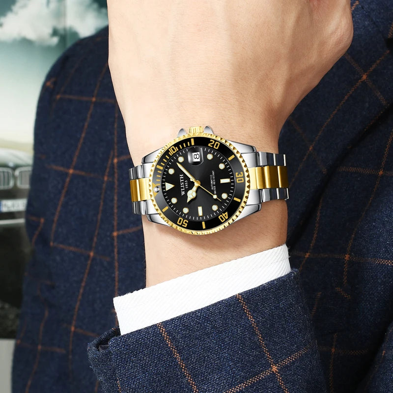 Automatic Mechanical Watch for Men Simple Business Stainless Steel Luminous Luxury Sports Mechanical Watch Man reloj hombre