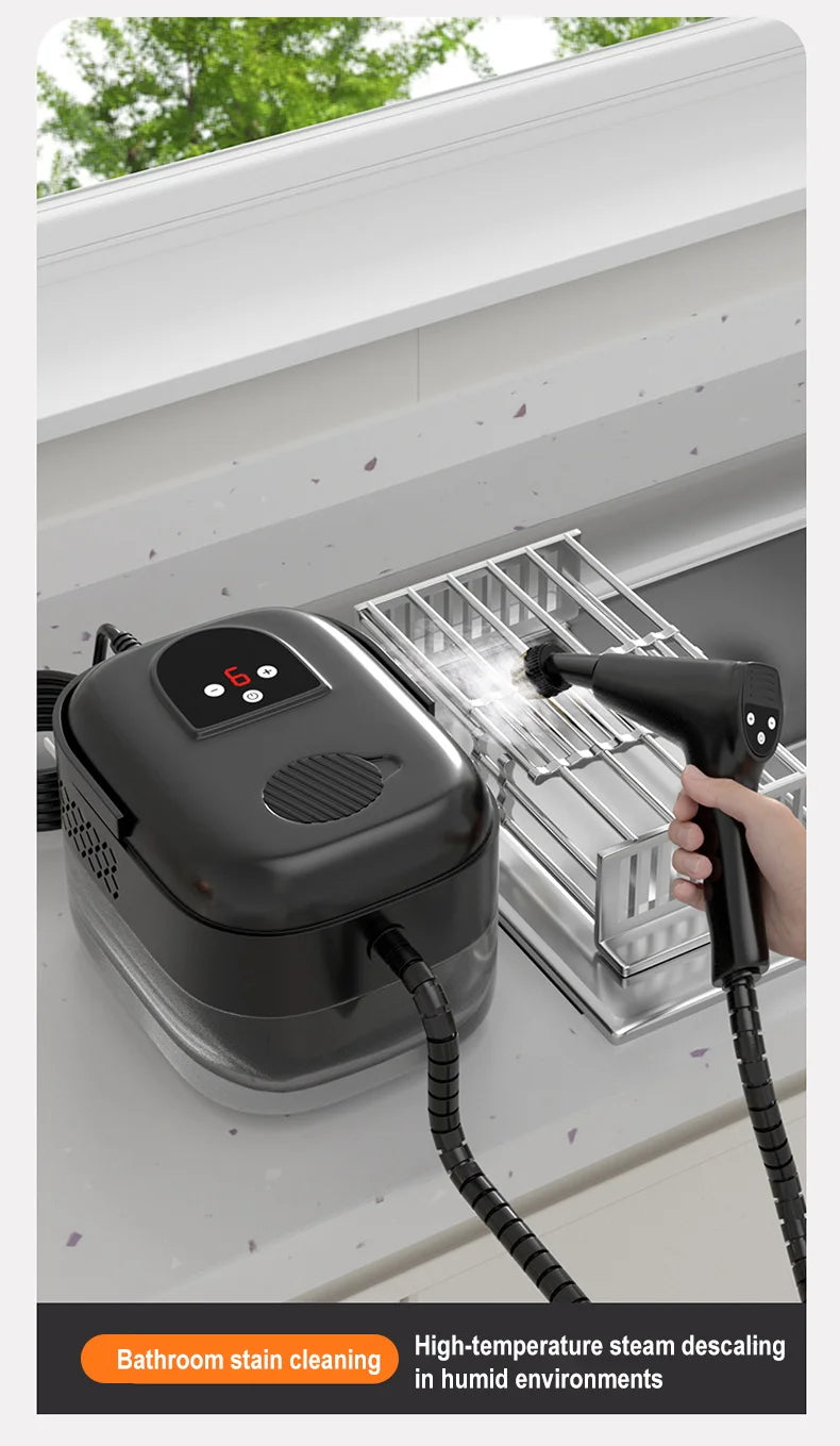 1500W Steam Cleaner High Temperature Pressure Washer with Remote control Steam Cleaning Machine For Home Kitchen Hood Car 1400ml