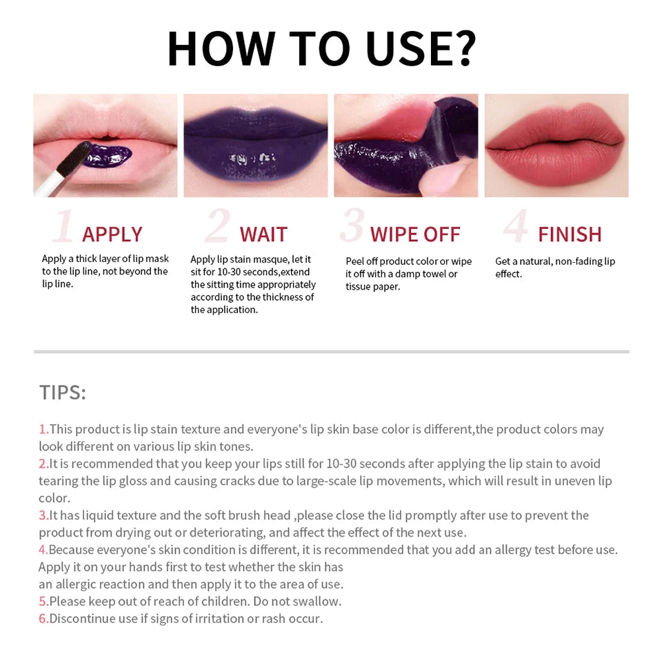 Matte Lip Tint Peel Off Lip Tints Stain Cosmetics Liquid Lipstick Lips Stick Free Shipping Makeup Ink Inks Gloss Pack Set
