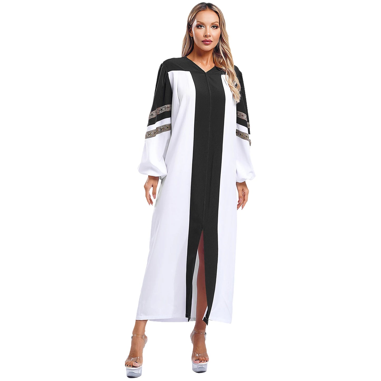 Womens Church Clergy Loose Choir Robe Dress Priest Preacher Dresses Baptism Confirmation Officiant Costume Praise Worship Dress