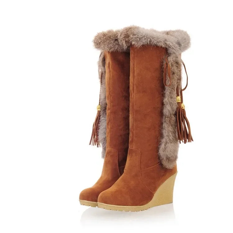 2024 New Wedge Long Women Boots Australia Women's Shoes Platform Plush Winter Footwear Ladies Booties Thigh High Heels High Sexy
