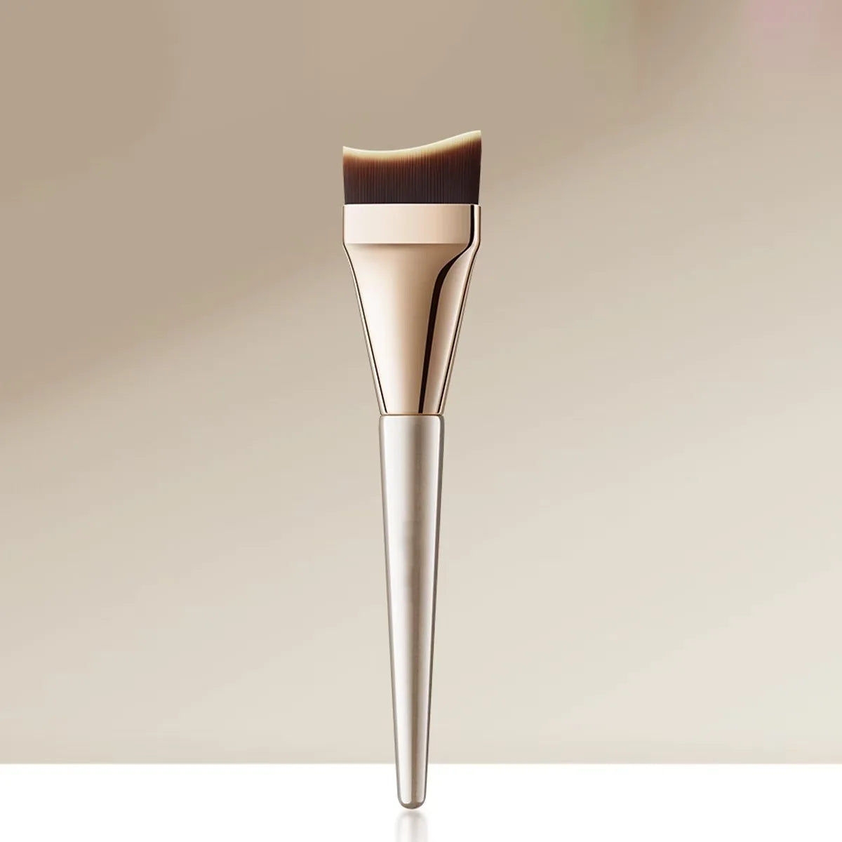 1PCS Ultra Thin Crescent Foundation Brush Lightweight Face Contour Brush Black Handle Contour Brush Mixed Foundation Cream Tool