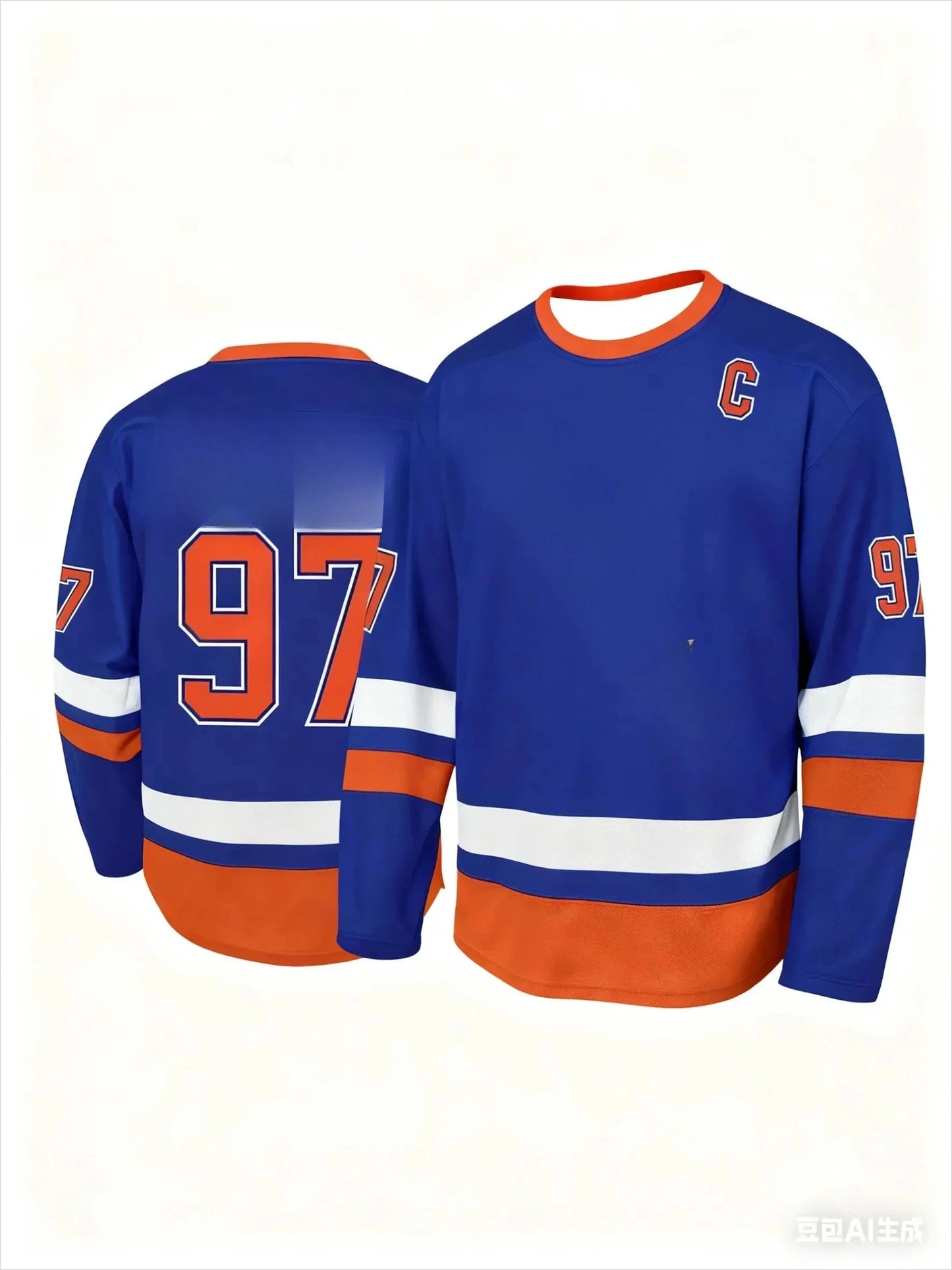 Hockey T-Shirt-Orange With Black White And Beige Details Breathable And Quick-Drying Sports T-Shirt 3D Hd Printed Ideal Jersey