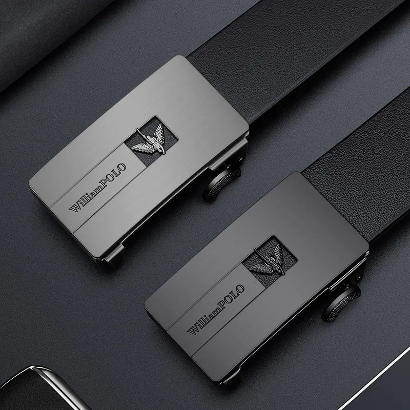Genuine leather men's business belt with automatic buckle, high-end belt, fashionable and personalized belt