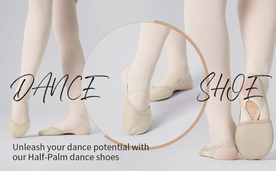 Women Professional Artistic gymnastics Shoes Adult Half Foot Shoes Girls Suede Semi-Palm Shoes Abrasion Ballet Dance Toe Flats