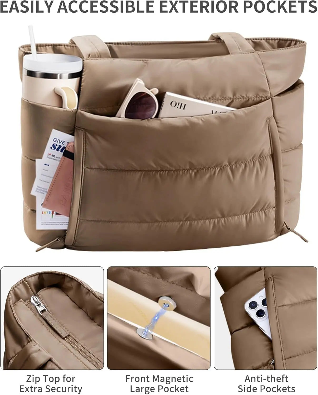 Women Tote bag large-capacity shoulder bag multi-functional travel toiletry makeup bag