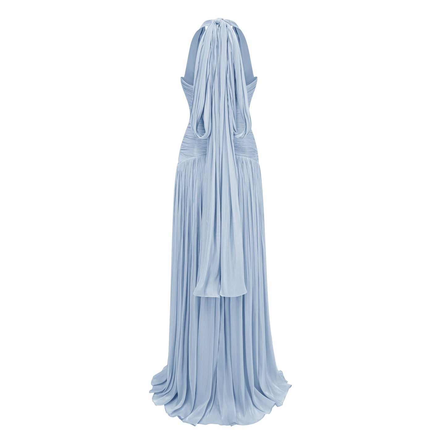 Sexy Blue Silk Satin Long Evening Dresses V-Neck Sleeveless Prom Dresses Saudi Araric Formal Occasion Prom Gowns Customize