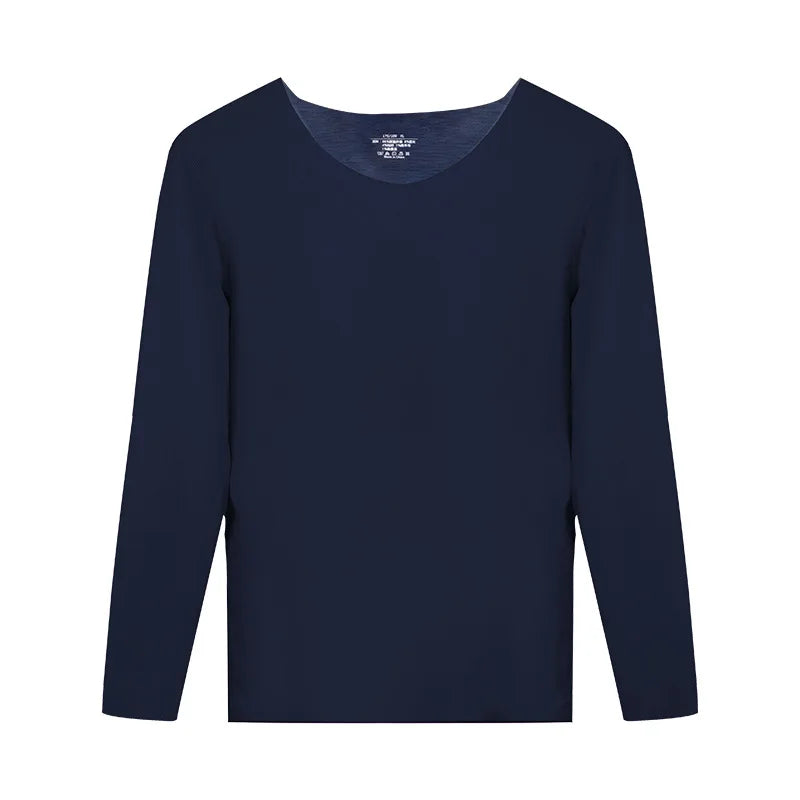 Thermal Underwear Tops Men's Winter Fleece Thickened Undershirt V-Neck Long Sleeve Bottom Shirt Long John Thermo Undercoat