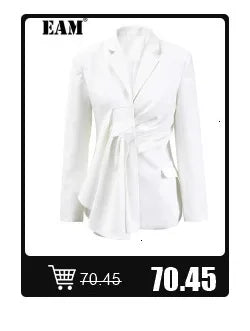 [EAM] Women Black Mesh Irregular Fish Spliced Big Size Blazer New Lapel Long Sleeve Jacket Fashion Spring Autumn 2026 CPG2902