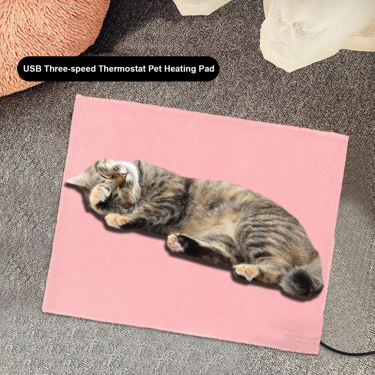 Heated Cat Bed Cat Heating Pad Cat Furniture Medium Electric Heating Pad For Dogs And Cats Indoor Adjustable Warming Mat