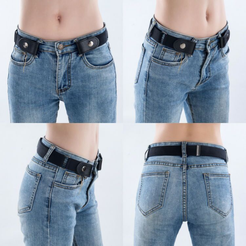 Buckle-Free Belt for Women Girls Jeans Pants Dress No Buckle Stretch Elastic Waist Belt, No Bulge, No Hassle Belts