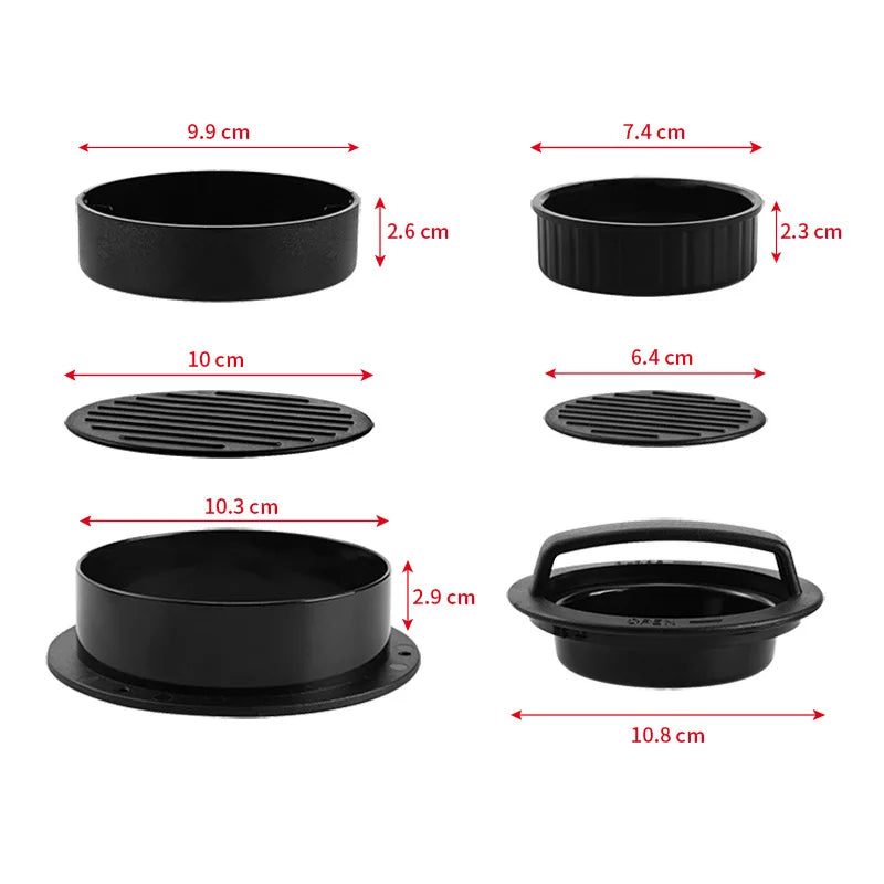 ABS Hamburger Press Meat Pie Press Stuffed Burger Mold Maker with Baking Paper Liners Patty Pastry Tools BBQ Kitchen Accessories
