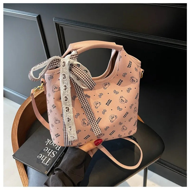 Popular bags for women, new fashionable French printed armpit tote bag, minimalist handbag, diagonal cross bag