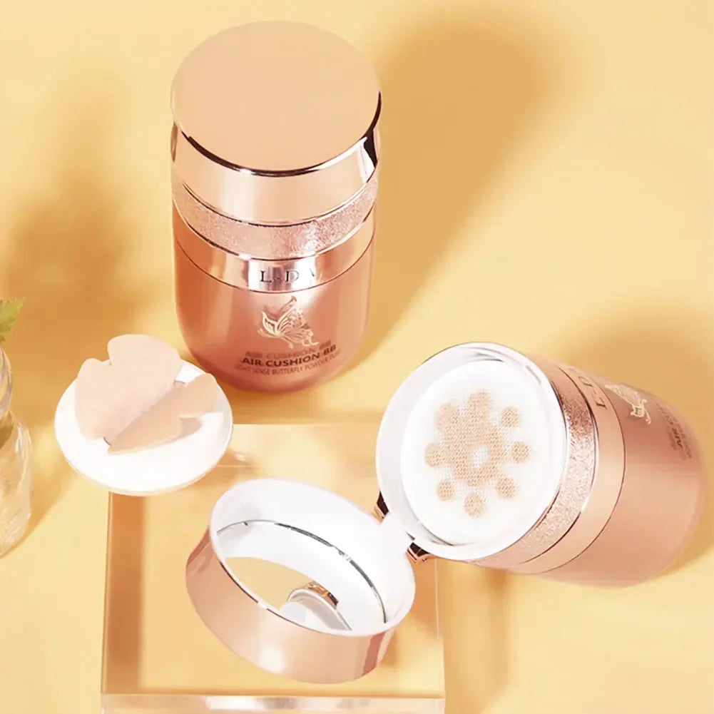 Butterfly Air Cushion BB Cream Lasting Powder Puff Hydrating Moisturizing Foundation Isolation Concealer Waterproof Makeup