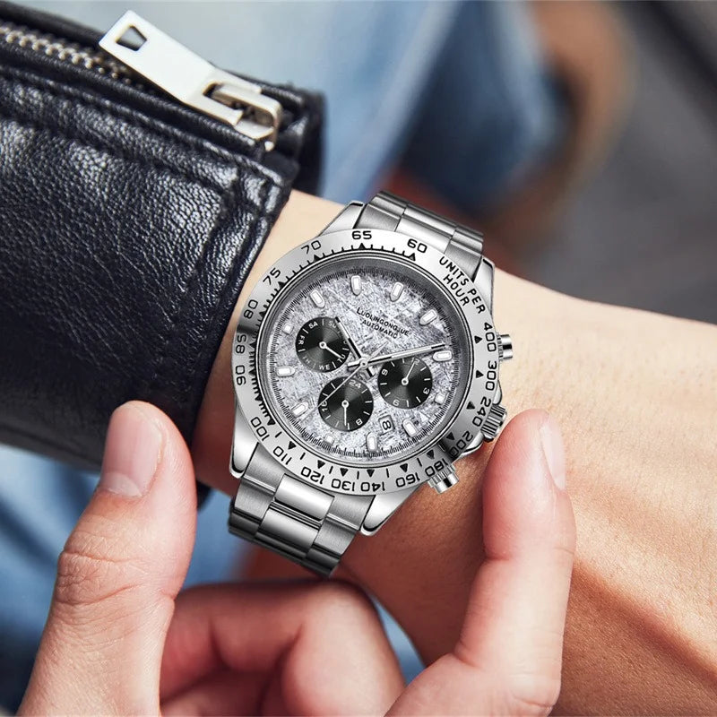 Fully automatic mechanical watch, business-style, luminescent, waterproof, men's mechanical watch, sapphire crystal glass mirror