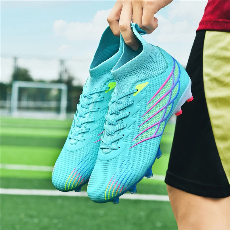 Superfly FG Football Boots Outdoor Soccer Cleat Black Shoes Soft Sport Professional Shoes Breathable Comfortable Boots Plus Size